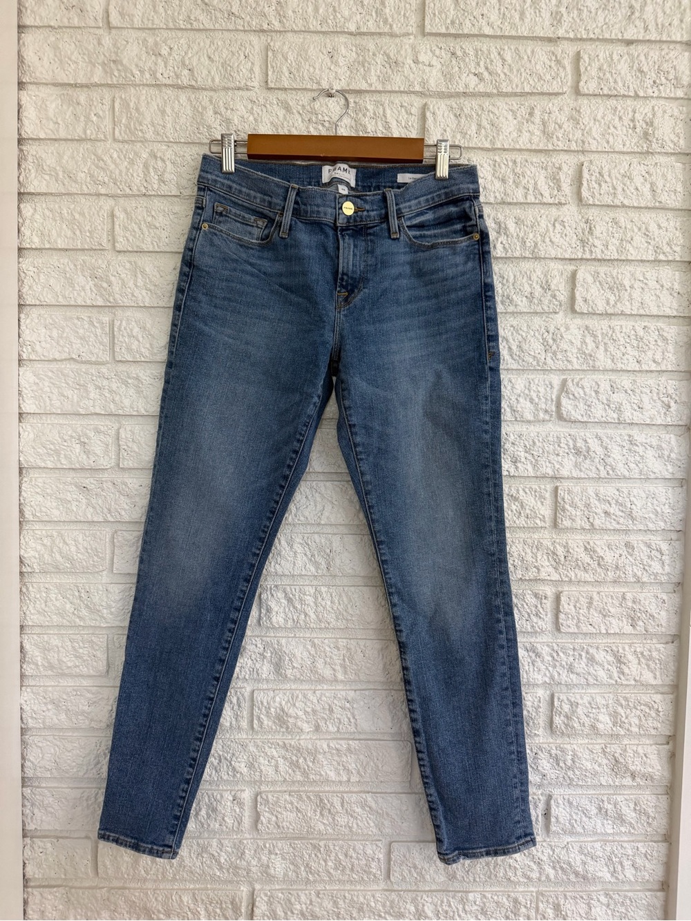 Frame Le Garcon Denim Skinny Jeans in Medium Blue Wash